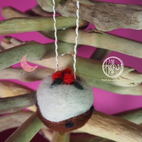 Christmas Pudding Felt Bauble