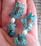 Blue Apatite Gemstone Nugget 925 Sterling Silver Long Drop Earrings - Image 2