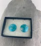 Turquoise anodised aluminium ammonite circle earrings - Image 4