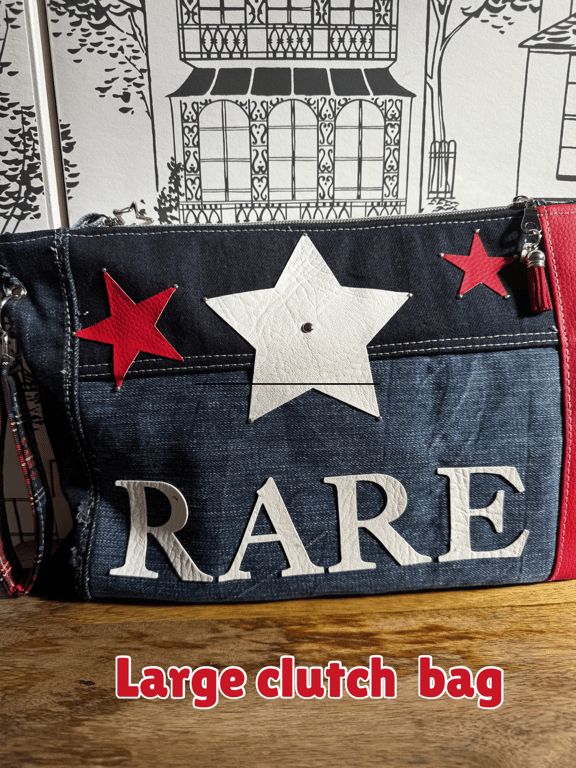 Large Denim clutch 