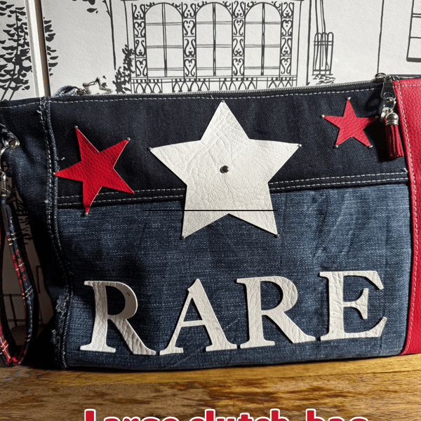 Large Denim clutch 