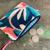 Melora velvet and denim coin purse