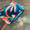Melora velvet and denim coin purse