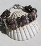Staurolite & Brown Bronzite Gemstone Beaded Bracelet  - Image 1