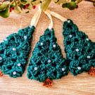 Crochet Granny Square Christmas Trees – Set of 3