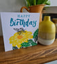 Bee theme birthday card handprinted - Image 1