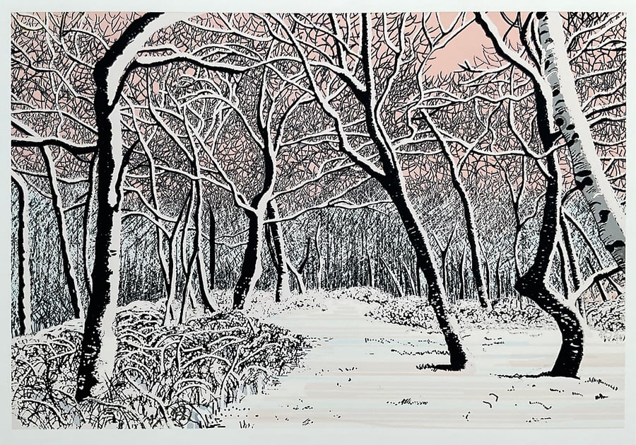 'Bessalone Woods in the snow' digital print