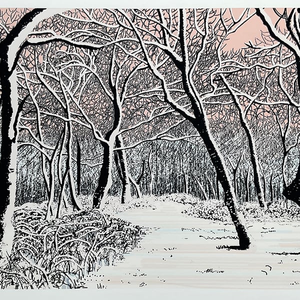 'Bessalone Woods in the snow' digital print