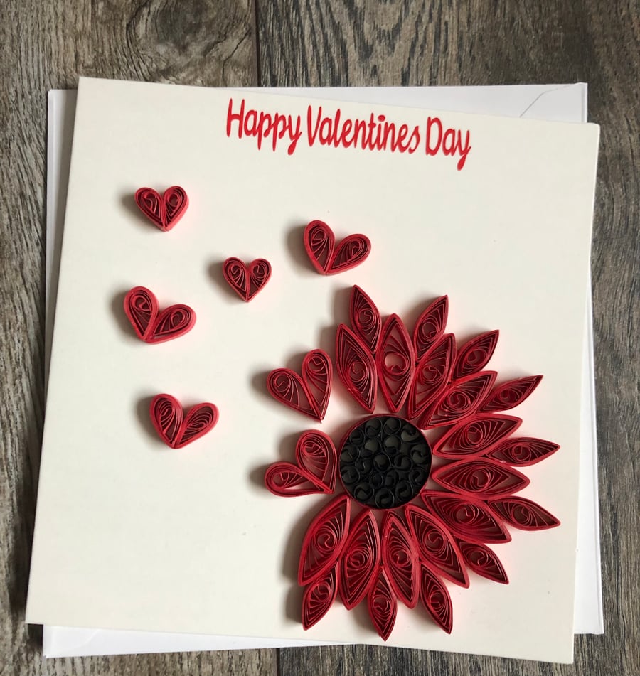 Stunning Handmade Quilled Blowing Hearts Cards