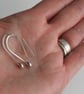 Silver Drop Earrings, hammered recycled silver pebble drop earrings - Image 7