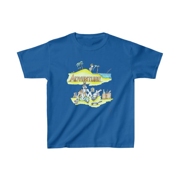 Desert Island Adventure Beach Kids Heavy Cotton Tshirt by Bikabunny