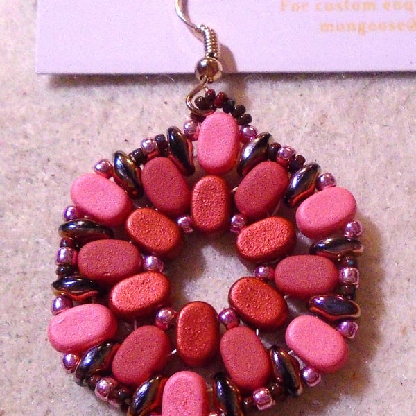 Hexagonal bead earrings (customisable)