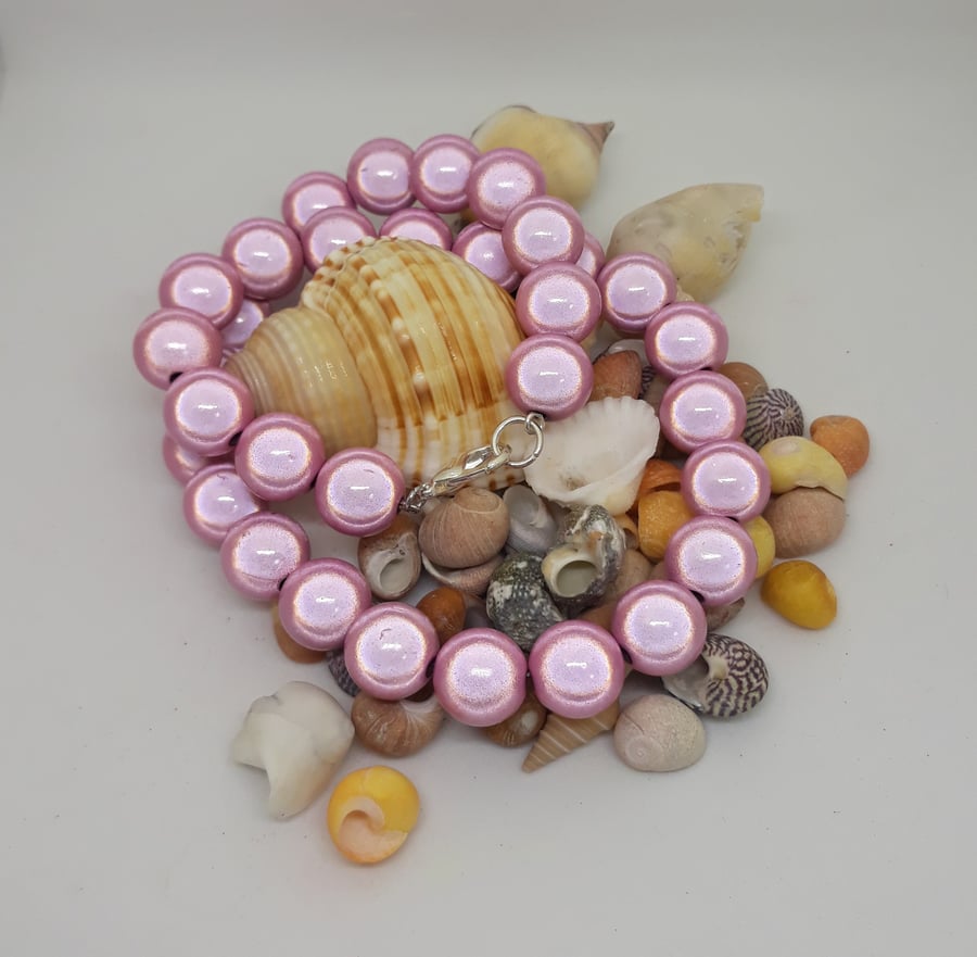 NL12 - pink miracle bead necklace