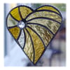 Swirled Heart Stained Glass Suncatcher 005 Golden wedding