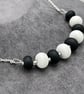 black and white lampwork glass necklace seaglass style - Image 2