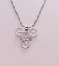 Silver Handpierced 3 Bikes Cycling triangular Pendant Necklace - Image 1