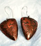 Magpie Triangle Shape Copper and Silver Earrings - Image 2