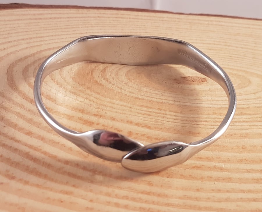 Upcycled Chromium Plated Sugar Tong Bracelet Bangle SPBA021701