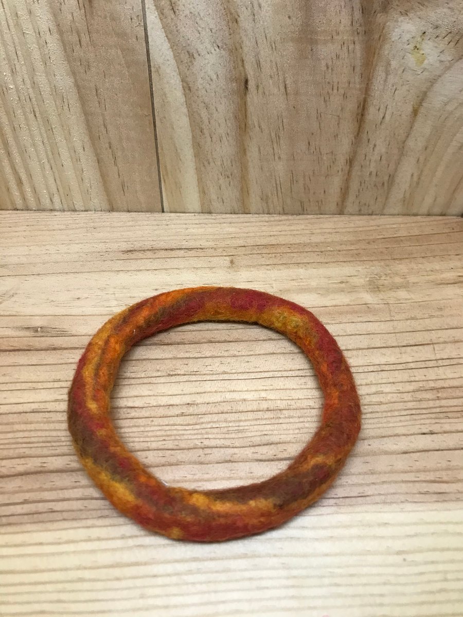 Orange Felt Bracelet. (435)