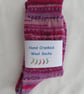 Hand-cranked Knitted Ribbed Wool Socks Size 8 to 9 - Image 5