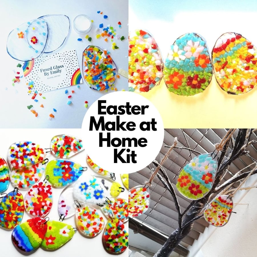 Fused Glass Easter Make at Home Kit, suitable for all ages