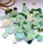 Hand-Picked Sea Glass from the Cumbrian Coast 100grams - Seafoam & Forest Tones