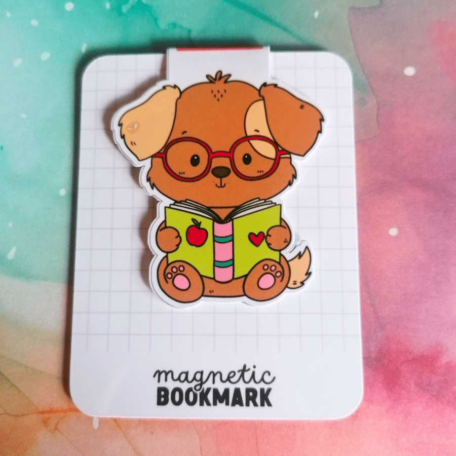 Reading Doggy Magnetic Bookmark 