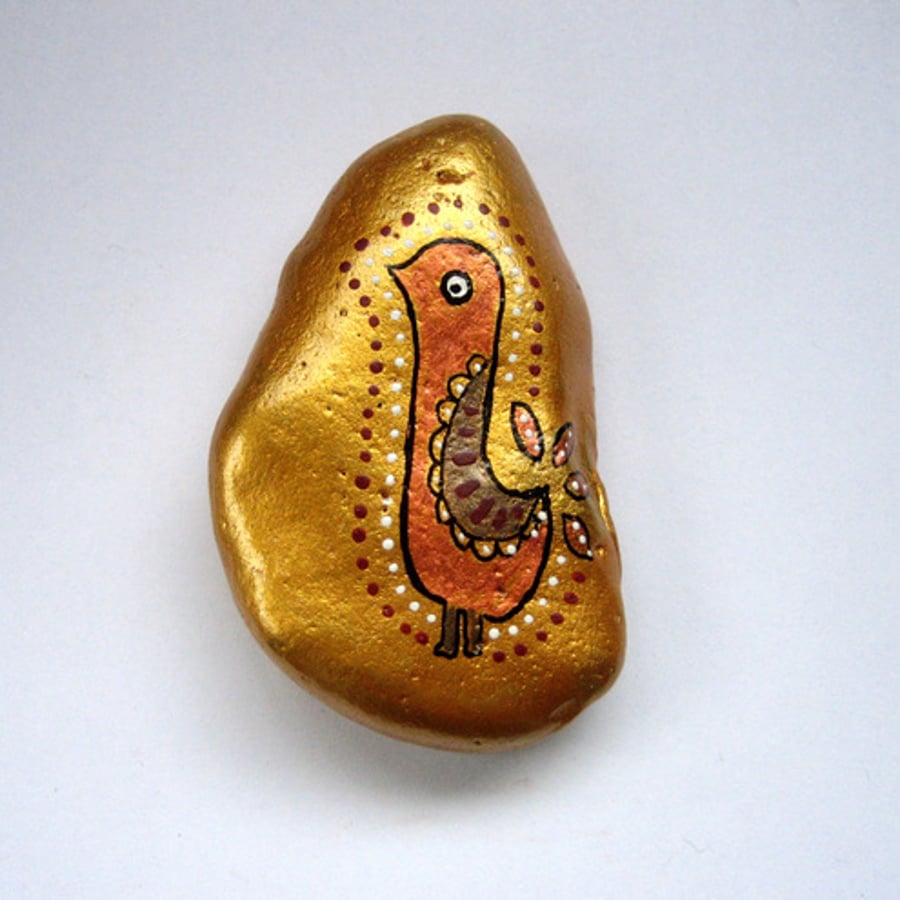 RESERVED FOR JAN Gold bird stone