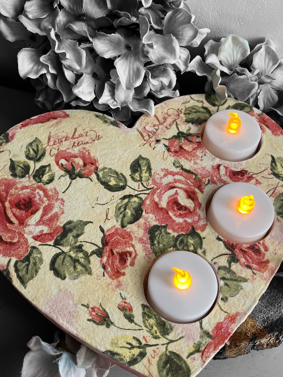 Heart shaped tea light holder 