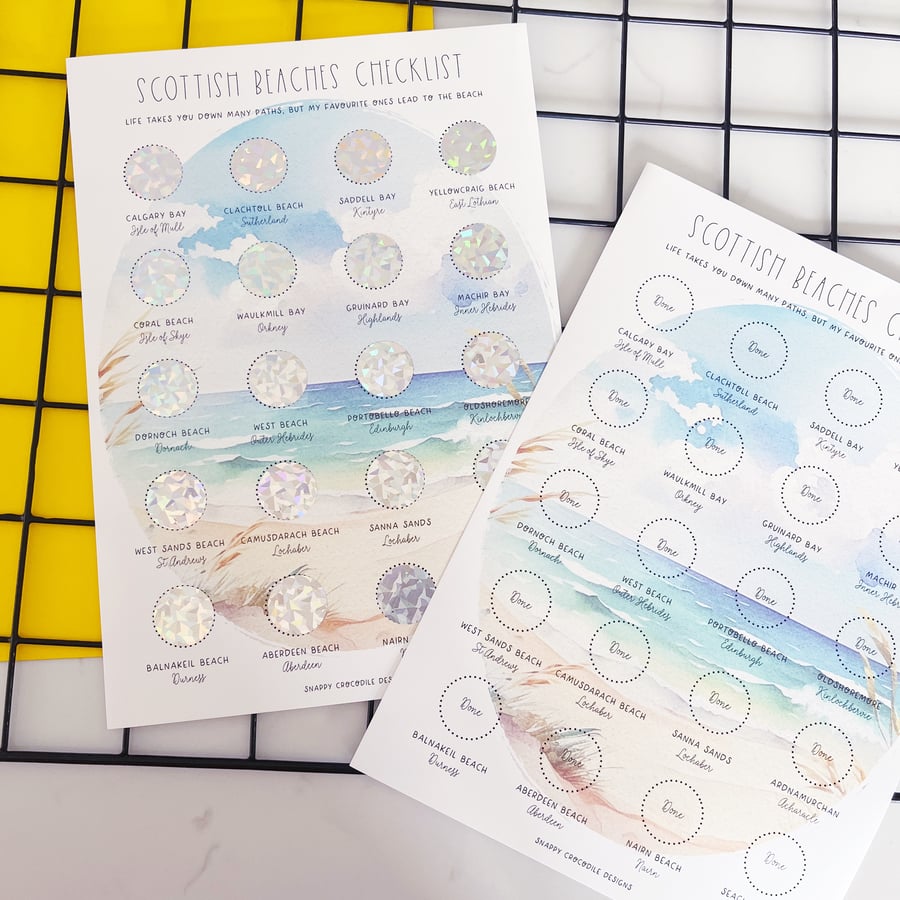 Scottish Beaches Scratch Off Print