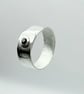 October Birthstone Ring - Hammered Silver & Opal - Handmade in England - Image 3