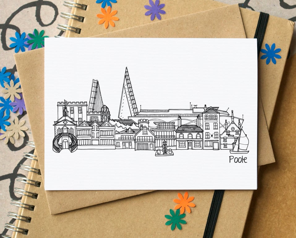 Poole Skyline Greetings Card