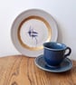 Decorative Wall Plate Handmade pottery wall plate with an iris flower - Image 3