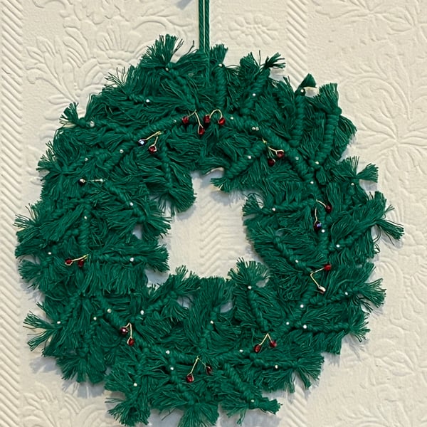 Macrame & Crystal Wreath