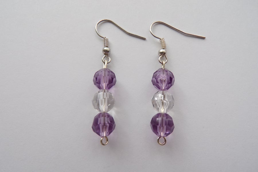 Lilac Earrings, Beaded Earrings