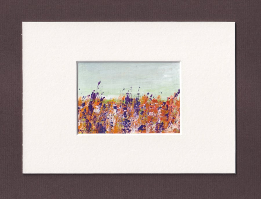 Flower border - miniature acrylic painting of flowers