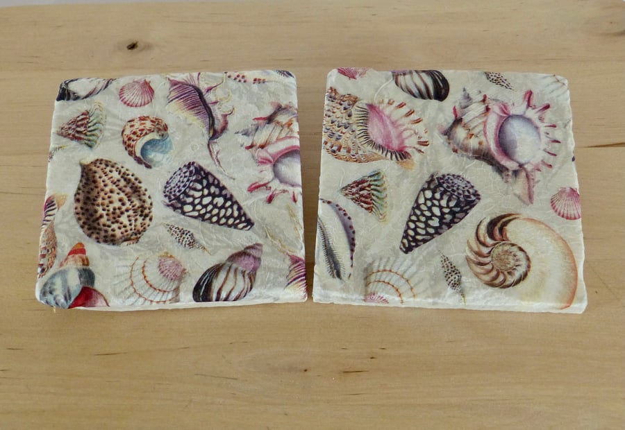 Marble 'Shell' Coasters