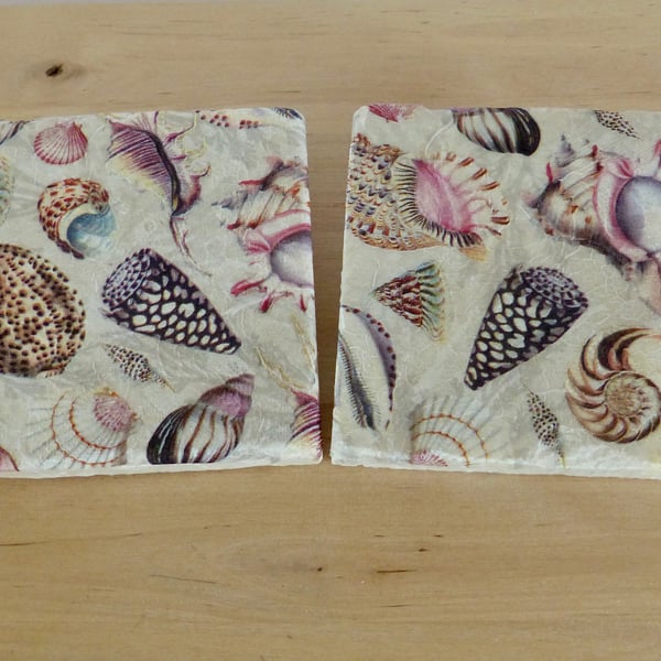 Marble 'Shell' Coasters