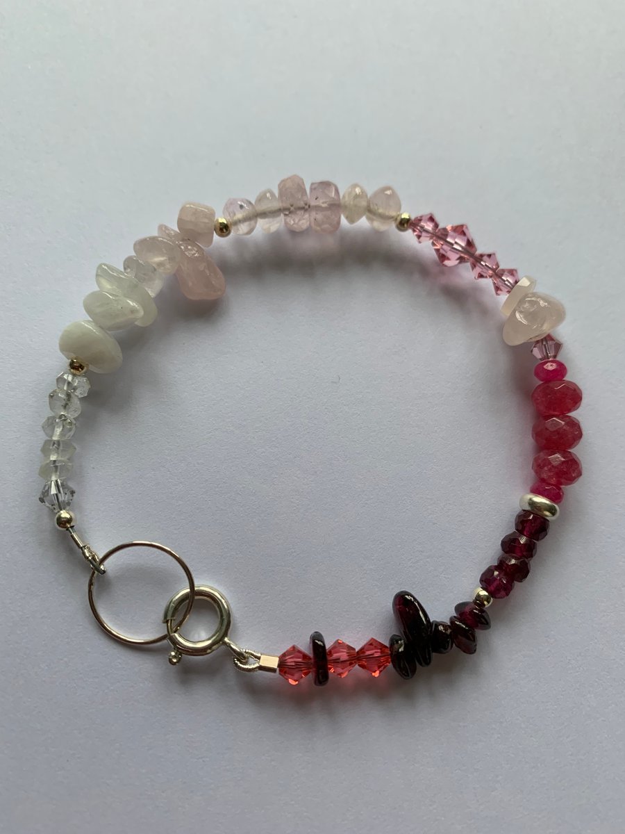 Shades of pink bracelet - this is a handmade item.