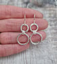 Sterling Silver 2 Circle Drop Earrings - JBJ1049 - Image 1