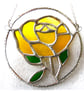 Rose Ring Suncatcher Stained Glass Yellow Handmade Gift Flower - Image 1