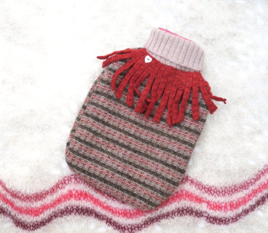 Recycled hot water bottle cover
