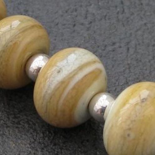 SALE! Simple Stones - Set of lampwork glass beads - SRA, FHF