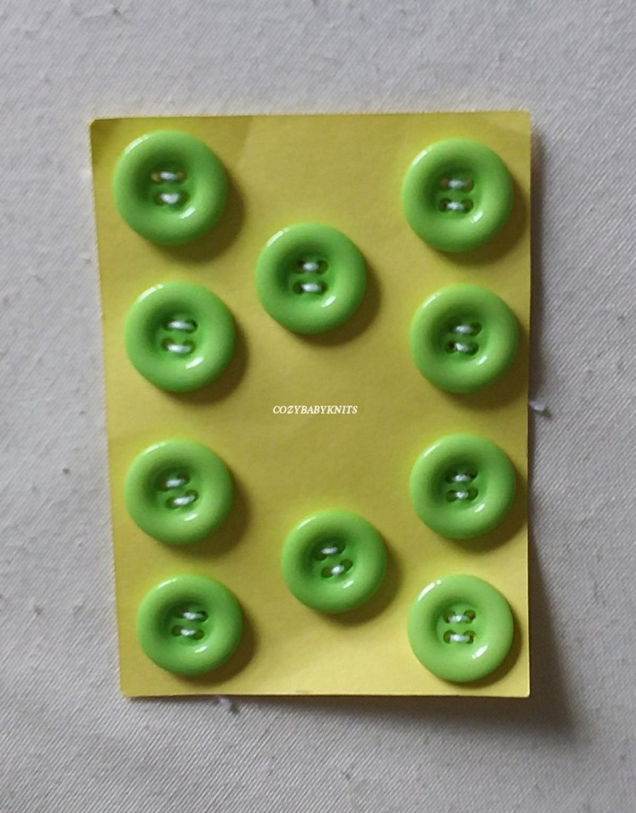 Lime green round buttons