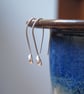 Silver drop pebble earrings - Image 4