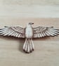 Pyrography crow wooden brooch - Image 3