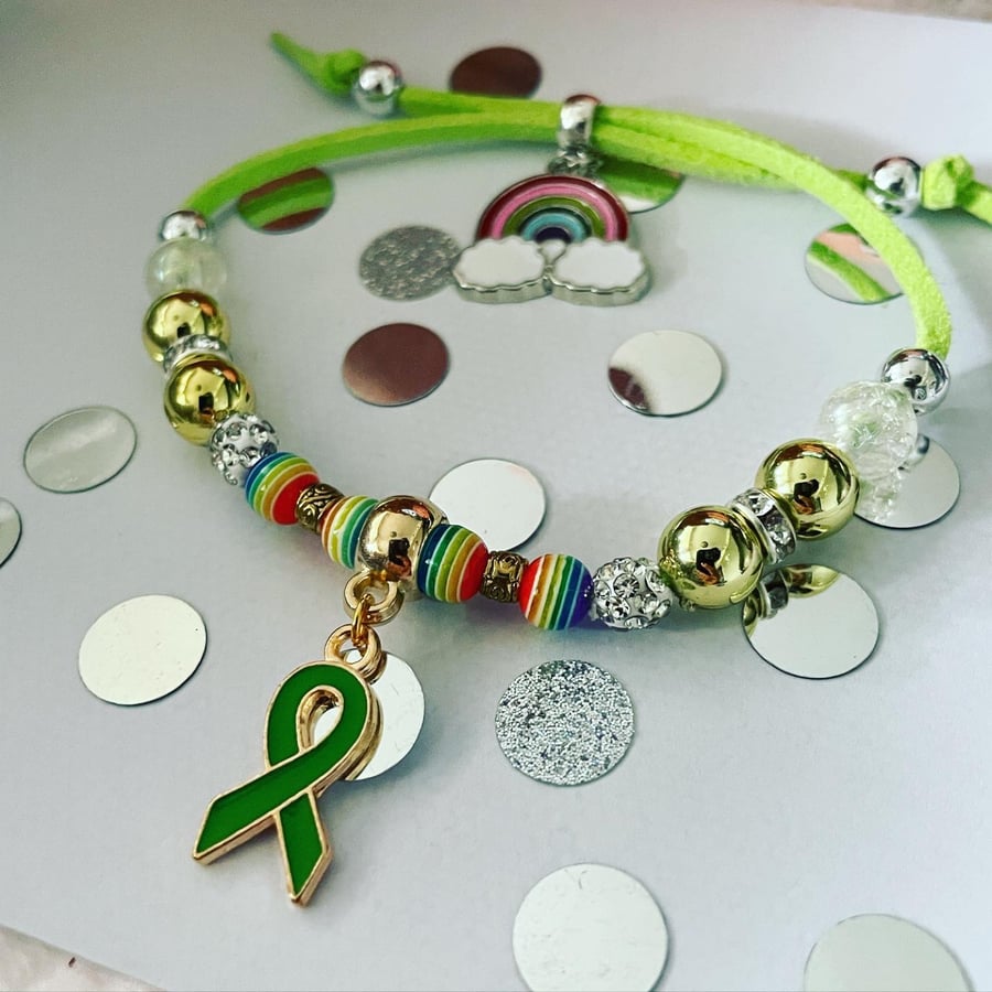 Mental health depression awareness bracelet suede effect corded bracelet 