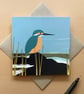 Greetings card - kingfisher - bird card
