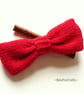 Suit accessories - Men's red knitted bow - Handmade wedding - Image 1