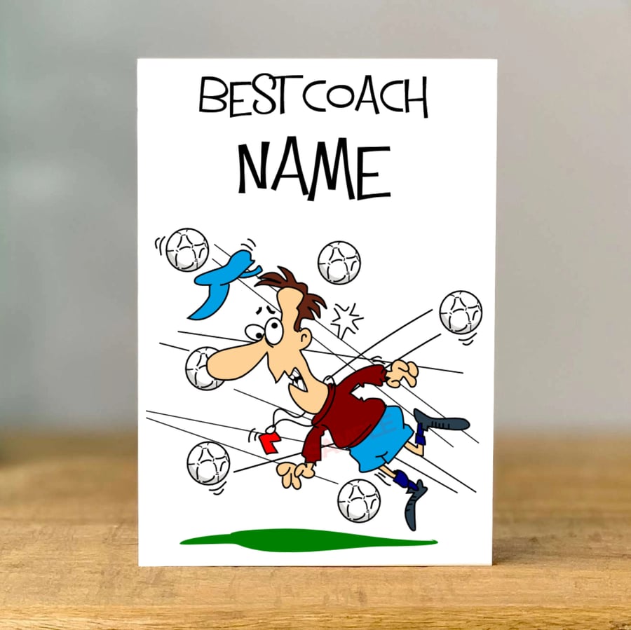 Personalised Coach Thank You Card, Team Manager Gift